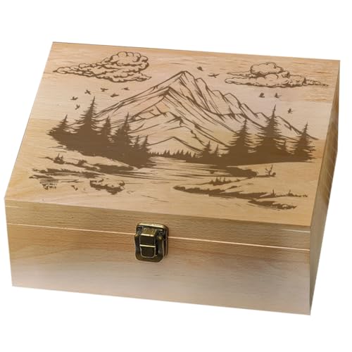 arricraft 1 Pc Wood Memory Keepsake Box, Decorative Boxes Mountains