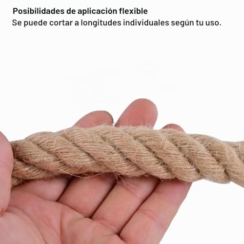 Miniatura 4 de Lz.Mzxu Cuerda De Yute 20mm X 10m Cuerda Yute Naturale Cuerda Cañamo Gruesa Para Jardinería Artesanado Embalaje Decoración Cuerda