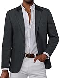 PJ PAUL JONES Men Wool Blazer Casual Tweed Jackets Smart Casual Vintage Blazer Dinner Jackets XL Dark Gray