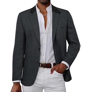 PJ PAUL JONES Men’s Herringbone Blazers Casual Vintage Wool Blend Tweed Jacket Sports Coats