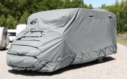 BERGER Abdeckplane für Wohnmobil, Kastenwagen, Van | Atmungsaktive Schutzhülle | langlebige 4-lagige Abdeckung | Schutz vor Regen, UV & Schmutz | Verschiedene Längen