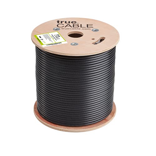 True Cable 6QSCMXBCBLK_500RL Truecable Rg6 Outdoor Quad Shield Coax, 500Ft, Black, Direct Burial Rated (Cmx), Bare Copper Conductor Coaxial Cable thumb #2