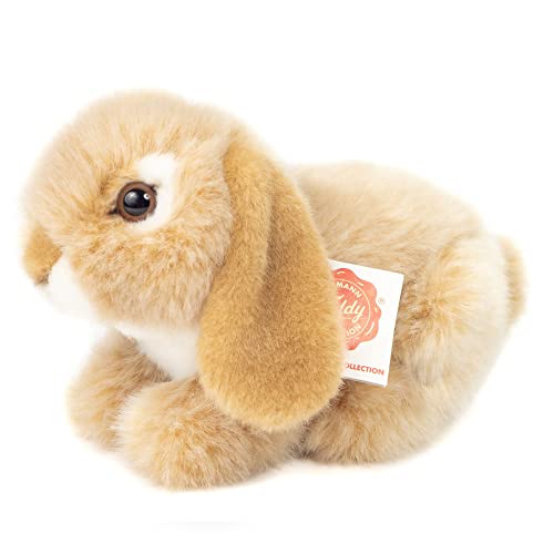 Doudou lapin bélier Teddy Hermann beige 18 cm, cadeau de naissance idéal