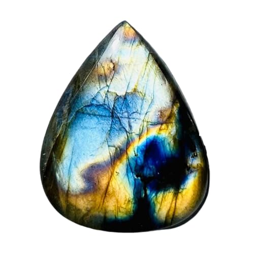 Labradorite naturelle poire 29x23x5mm cabochon pierre gemme pour pendentif bague et bricolage