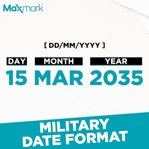 MaxMark 2000 Military Date Format (DD/MM/YYYY) - Self Inking Date Stamp - Black - Thumbnail 3