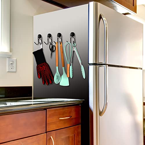 Buelkmag Magnetic Hooks 304 Stainless Steel Hooks Heavy Duty Magnets Hanging Hooks For Refrigerator Grill Toolbox Outdoor,Cruise Essentials Camper Accessories,4Pack thumb #2
