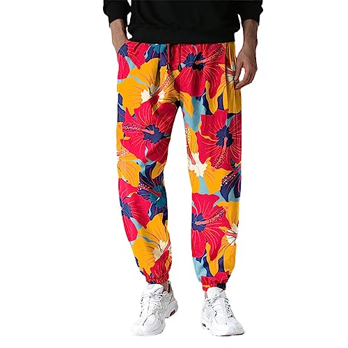 Pantalon de jogging imprimé floral homme au design Harajuku premium unique