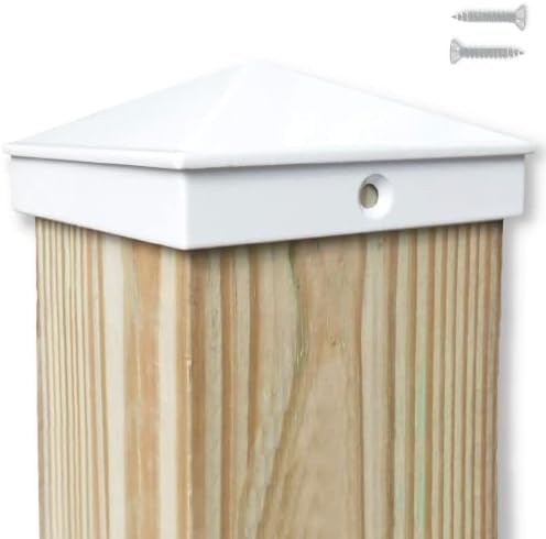 4x4 Fence Post Cap (3 1/2") Single Pack White Powder Coated Aluminum - Replacement Guarantee - Mailbox, Lamp Post, Deck, Dock, Piling Caps