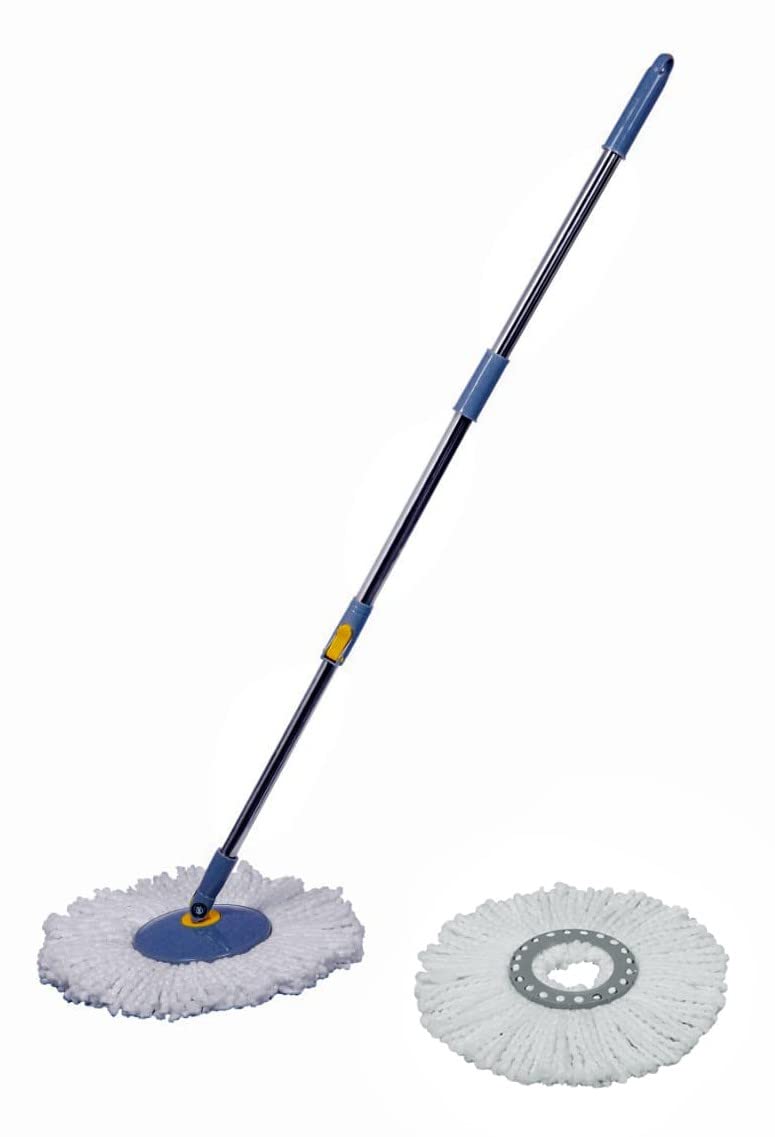 Esquire Stainless Steel Grey 360° Spin Mop Stick With An Additional Refill