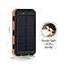 Solar-Power-Bank-Portable-Charger ,Solar Charger Fast Charging 20000mAh Waterproof Portable External Backup Battery Pack Charger ,Camping Battery Bank With Dual USB/Flashlight and Compass (Orange)