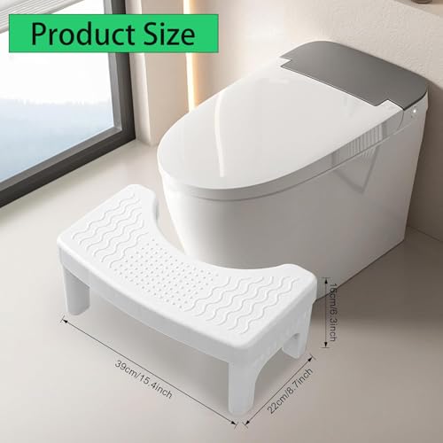 Zbozzba Toilettenhocker für Erwachsene,Faltbarer Klohocker,WC Hocker zur Verbesserung der Toilettenhaltung, Hilft Reizdarmsyndrom Verstopfung&bei Hämorrhoiden,(Weiß)