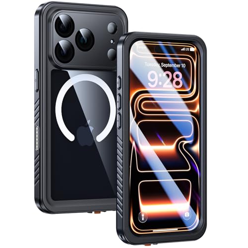 Lanhiem Magnetic for iPhone 17 Pro Max Case Waterproof Built in Screen Protector & Camera Protection [Compatible with MagSafe] Full Body Dustproof Heavy Duty Rugged Phone Case 6.9 (Black)