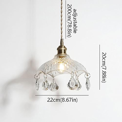 Lámpara creativa de latón y cristal artesanal estilo japonés 2