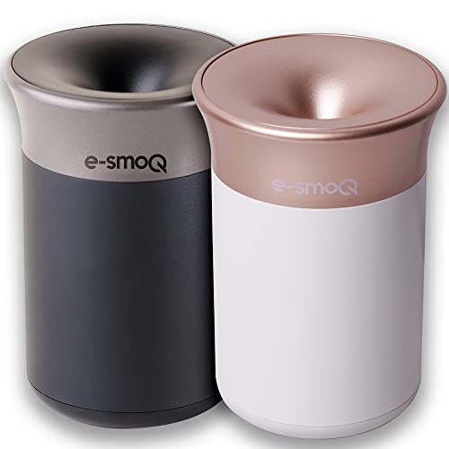 [2 Farben] e-smoQ® Aschenbecher für HEETS IQOS 3 Duo, 2.4 und Multi | Becher für Heets Sticks | Zubehör für Auto, Büro, Zuhause und Draussen, mit Deckel geruchsdicht (schwarz) Cover