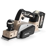 WOODSTARTER Cordless Electric Hand Planer for Makita (Bare Tool), Brushless Motor, 15000RPM Power Wood Planer with Edge Guide and Dust Bag, 3-1/4 Inch Planing Width, Ideal for Wood Chamfer