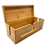 MaDaNg Cable Tidy Box Wood - 37x14x14cm Cable Management Box Large for Storage Extension Lead - Wire Tidy Cable Box - Bamboo Storage Box with hinged lid -Suitable for Organising Home and Office - Image 7
