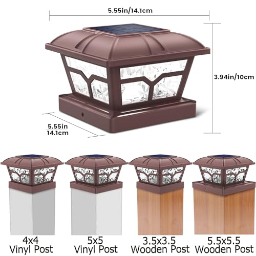 image for SIEDiNLAR Solar Post Cap Lights Outdoor 2 Color Modes 8 LEDs for 4x4 5