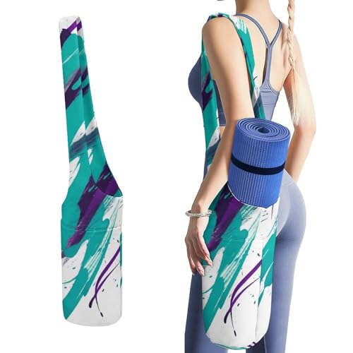 Sac de rangement pour tapis de yoga en toile grand format avec poche bouteille