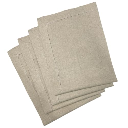 Sweet Needle - Lot de 12 serviettes ajourées - 100 % pur lin - Faites à la main - 50 cm x...