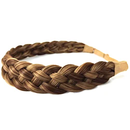 Sthejfb Braided Headband 5 Strands Synthetic Classic Chunky Elastic Braid Headband Women Ms Bohemian Trendy Hair Braid (Light Blonde) #TOP1