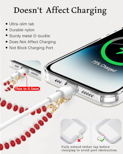 Image of Marble Beaded Phone Wrist Strap for Women, Detachable Design | 304 Steel Core, detachable phone wristlet with tether tab, keeps your phone secure for shopping, travel and daily use.
