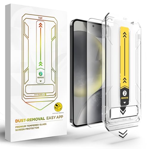 Image of Premium Screen Protector 9H Tempered Glass with Easy Magic Application Kit For Samsung S24 /S25 | Auto Dust Removal | Easy Installation Kit | (Pack of 1) (S24 /S25)