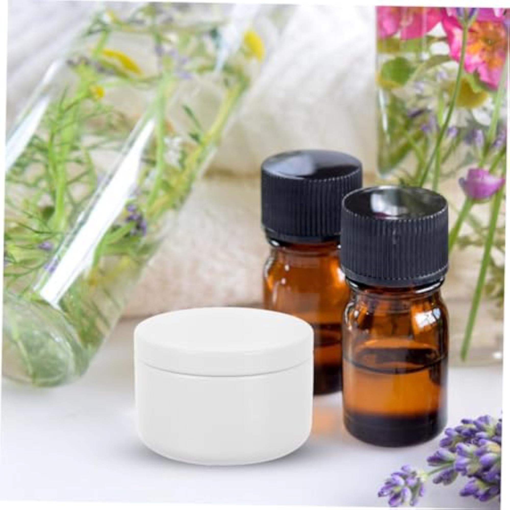 6pcs White Aluminum Round Tins with Lids