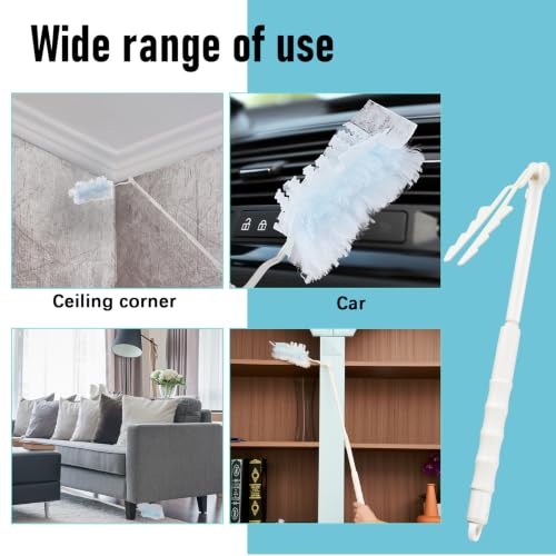 Image of Colingmill 12 Pack Replacement Duster Handles, 3 Ft Extendable, White