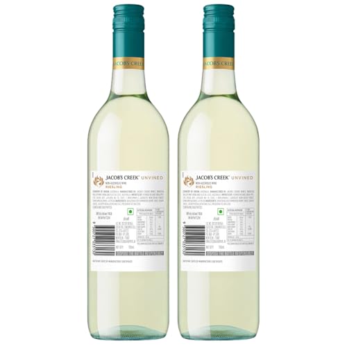 Image of Jacob's Creek UNVINED Riesling Non Alcoholic White Grape Still Wine, 750ml (Pack of 2 Bottles)