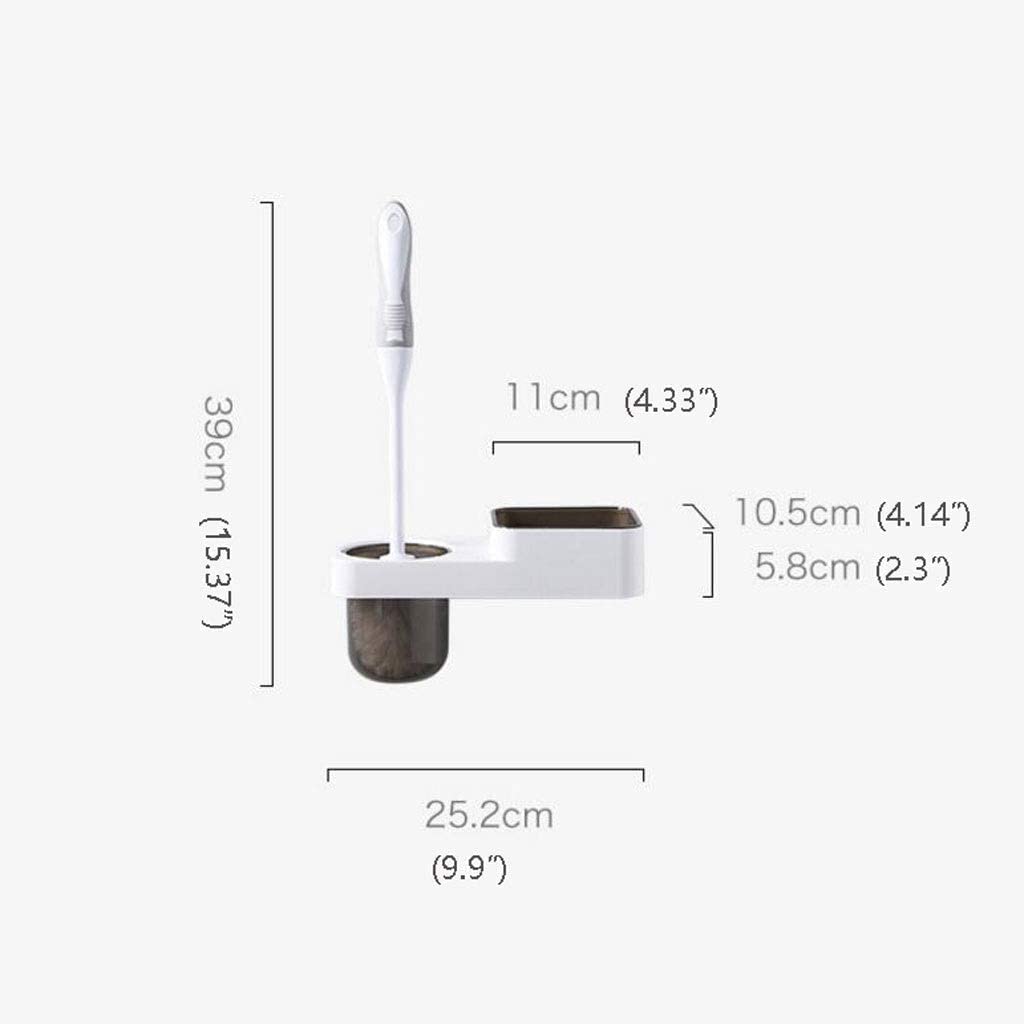 Cepillo de Limpieza Escobilla Y Soporte para Inodoro Montado En La Pared Juego De Escobillas para Inodoro WC Cepillo para Inodoro Depurador De Plástico Cepillo de Baño(Black)
