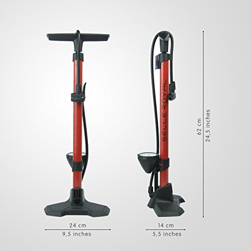Selle Royal Scirocco Bike Floor Pump with Over, Medium, Black - Thumbnail 2