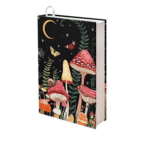 Hinthetall Mushroom Butterfly Book Sleeve for Adults, Books Cover for Paperback Hardcover Textbooks Washable Reusable Book Protector- Padded Case for Novel School Supply for Students