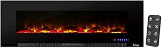 e-Flame USA Livingston 60-inch Wall Mount LED Electric Fireplace Stove with Timer
