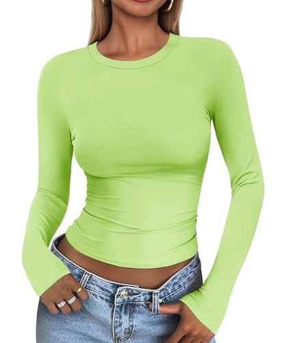 Cuptacc T Shirt Langarm Damen Rundhals Slim Fit Longsleeve Top Basics...