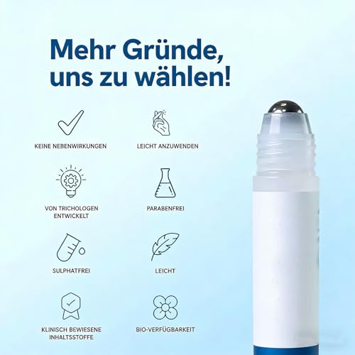 Rosmarin Haarwachstumsserum Roll On, Roll-On Haarserum Für Haarausfall Reduzieren,Rosmarin Haar-Roller-Serum, Blockierendes Kopfhautserum fördert den Sauerstofffluss, 2 Stück Für Männer & Frauen