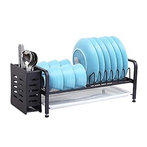 Waj Space Alumieinschichtige Abflussstichtrack Schwarz Küche Aufbewahrungsregal 49 * 25 * 18 Cm.