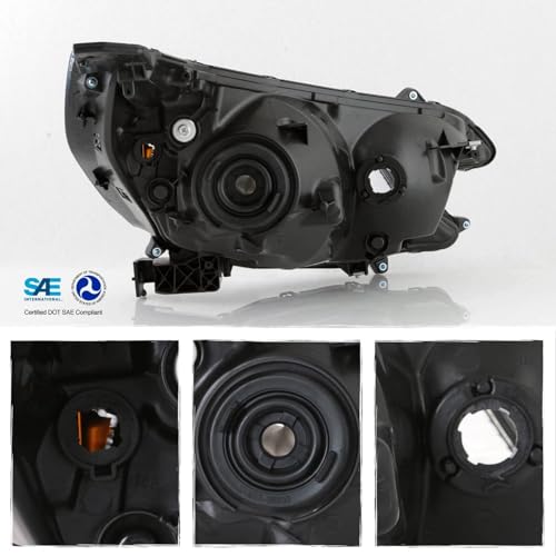 Black Halogen Headlight Assembly Compatible with 2012 2013 2014 Honda CR-V CRV Driver and Passenger Side Headlamp 33100T0AA01 33150T0AA01 by Generic - Used condition - Image 7