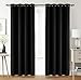 Utopia Bedding 2 Panels Grommet Blackout Curtains Thermal Insulated for Bedroom, W52 x L84 Inches, Black