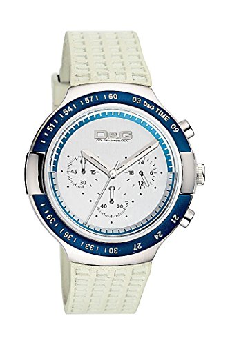 D&G Dolce & Gabbana DW0417 - Reloj cronógrafo de Cuarzo para Mujer con Correa de Caucho, Color Blan