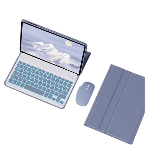 Funda de cuero elegante y teclado retroiluminado Huawei MatePad 11.5S acabado premium morado