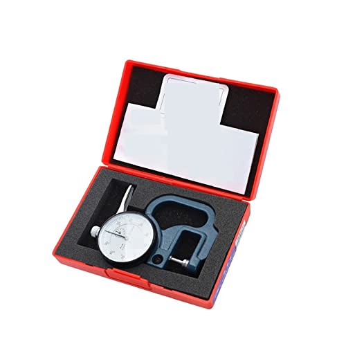 Medidor de espesor con dial TXGJWRA, rango 0-10 mm, resolución 0.01 mm, sonda de acero blanco miniatura 1
