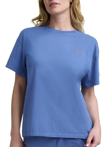 Image of Champion Women's Classic Short Sleeve Graphic T-Shirt, Loose Fit, Script Logo