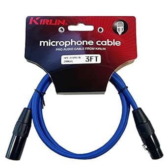 CONFEZIONE DA 5 Cavo Microfono Kirlin 10 Piedi Tessuto 20AWG XLR Da M A