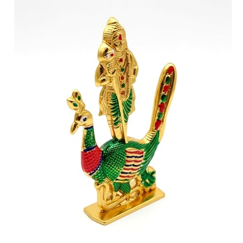 Image of Steel Murugan Vel Statue (8 cm) | Divine Lord Karthikeya Spear for Car Dashboard & Pooja Room Decor | Durable Red Vel Idol for Altar & Spiritual Gifting (Multi)