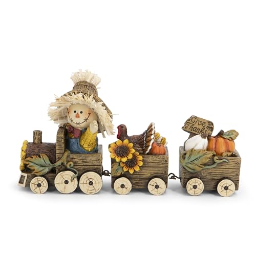 Hodao Fall Harvest Scarecrow Train Decoration, Thanksgiving Centerpiece - Image 2