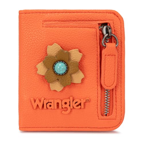 Image of Montana West X Wrangler Slim Wallet Women Small Rfid Blocking Wallets Bifold Credit Card Holder Wallets with Clear ID Window