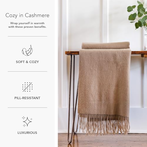 Fishers Finery Cashmere Fringe Throw - Thumbnail 5
