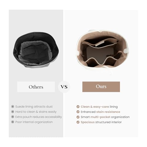 beful White Genuine Leather Bucket