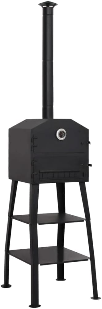 Outdoor Pizza Oven Charcoal Fired with 2 Fireclay Stones, Portable Outside Stainless Steel Pizza Grill, Professional Outdoor Pizza Oven Pizza Maker or Pizzas Bread Cakes or Pies (Style B)