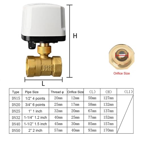 Robinet motorisé DN32 AC220V 3 voies type T en laiton pour automatiser les vannes